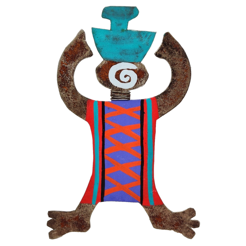 Bill Marcia Finks Signed Metal Brooch Pin Eclectic Tribal Statement Wearable Art